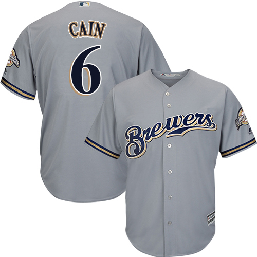 Brewers #6 Lorenzo Cain Grey New Cool Base Stitched MLB Jersey
